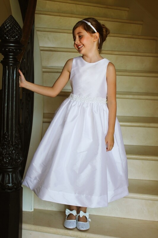 Taffeta Dress with Trim at Waist and Back - Style 4965T