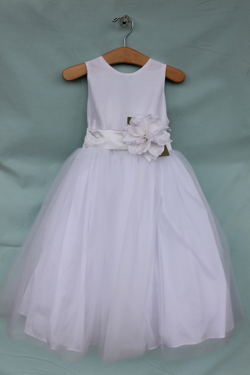 Silk with Tulle Skirt and Flower - Size 4