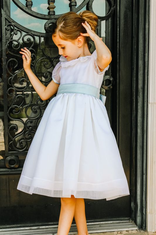 Silk Organza Dress with Ruffle Collar - Size 2T