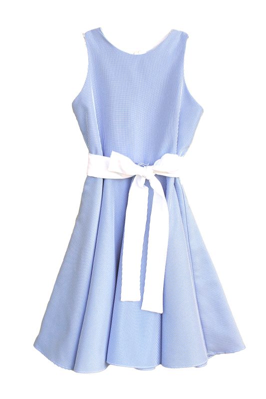 Blue and White Junior Pincord Dress - Sizes 10, 12 and 14