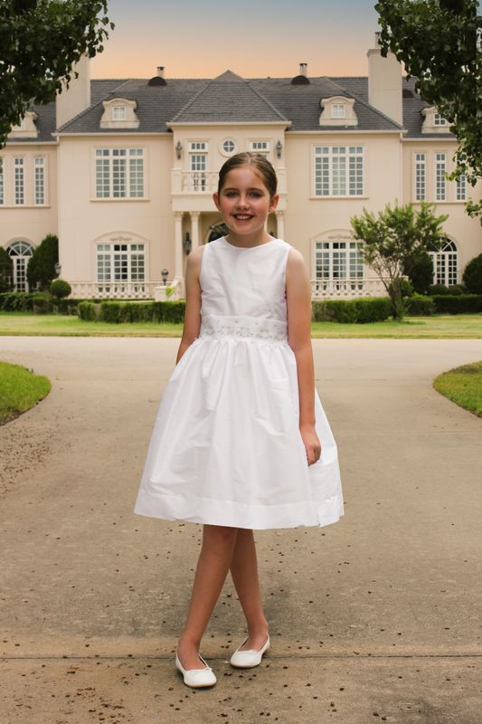 Taffeta with Flower Trim - Size 3T, 5
