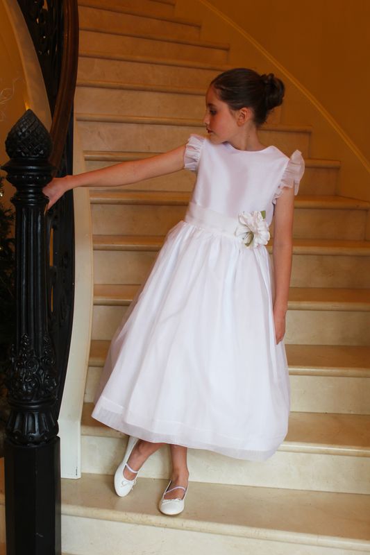 Silk Organza Dress with Flutter Sleeves - Style 4988ST