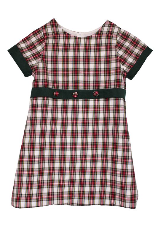 Plaid Aline with Green Corduroy - Size 7