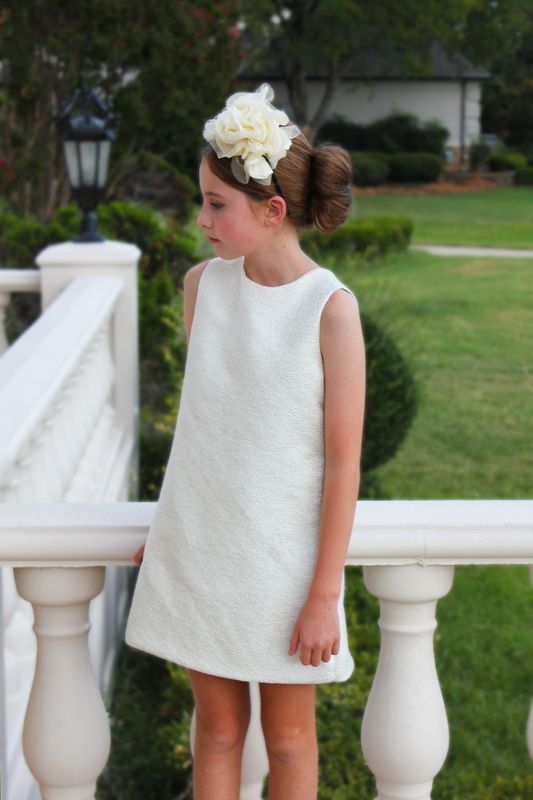 Ivory and Gold Sparkle A line Dress - Sizes 7 and 10