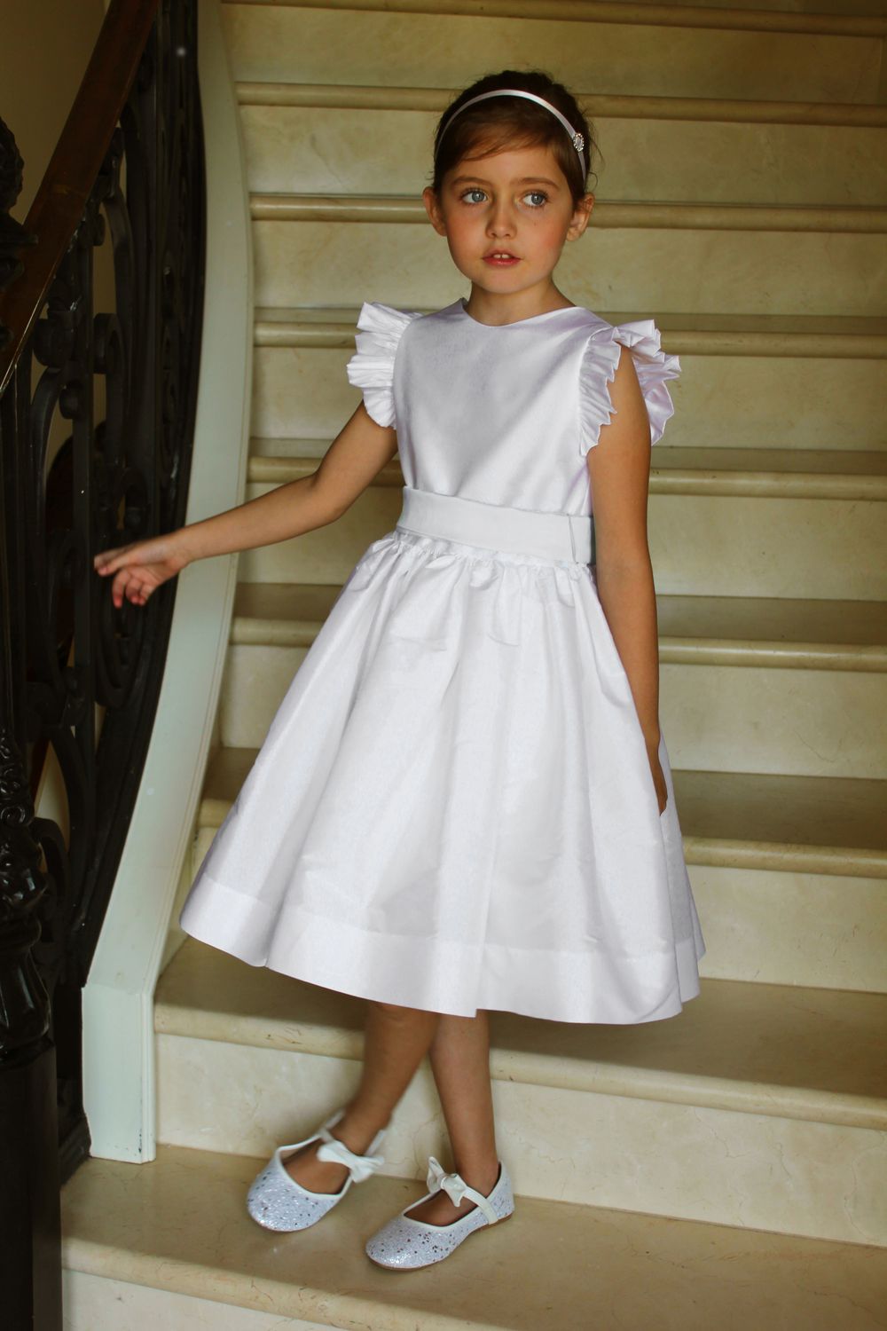 Taffeta Flutter Sleeve Dress - Size 4