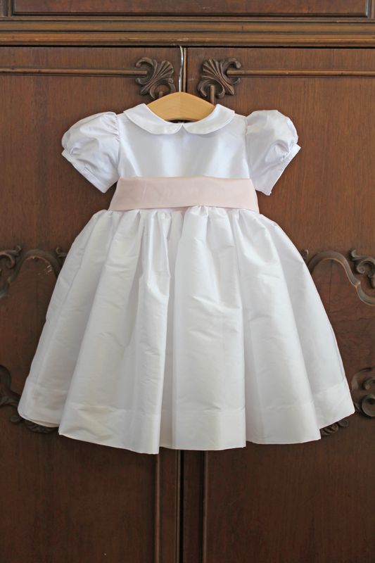 Taffeta Dress with Puff Sleeves - 12mts