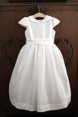 Taffeta Dress with Half Sleeve and Sash