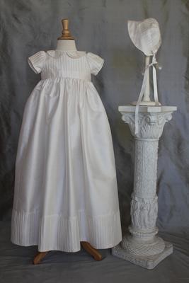 Silk Tucking Christening Gown - Style 1496S