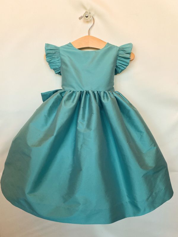 what's the best specialty store for sustainable holiday dresses KIDPIK Girls Short Sleeve Sprinkle Zip Up Lined Ruffle Hem Chiffon Dress, Size: 2T main image 1