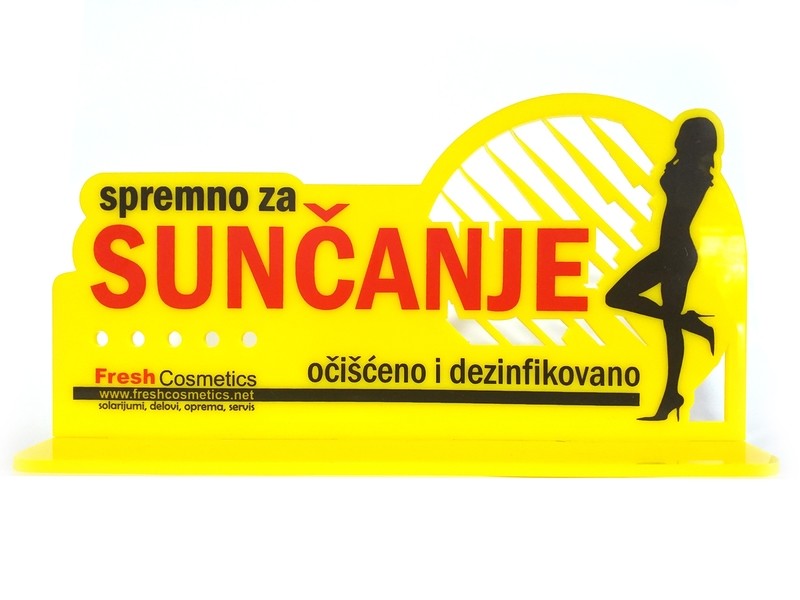 PLASTIČNI NATPIS ZA OČIŠĆEN SOLARIJUM