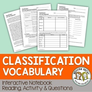Classification Vocabulary