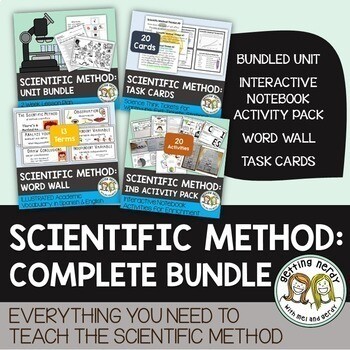 Scientific Method Complete Bundle - PowerPoint Unit, INB, Task Cards, Word Wall - Distance Learning + Digital Lesson
