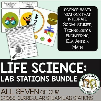 Life Science Centers / Lab Stations Bundle - Cross-curricular STEAM Activities