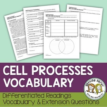 Cellular Processes Differentiated Vocabulary Lesson - Distance Learning + Digital Lesson