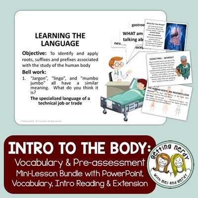 Human Body Introduction Vocabulary - PowerPoint, Reading, and Activity