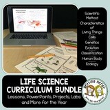 YEARLONG Life Science & Biology Curriculum - 7 Units with PowerPoints & Handouts