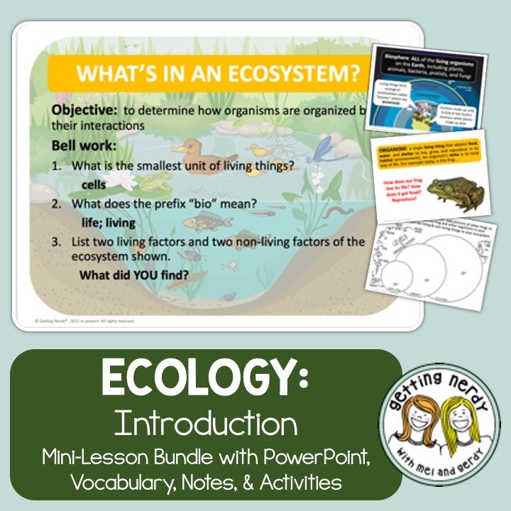 Ecology & Ecosystem Levels of Organization - Distance Learning + Digital