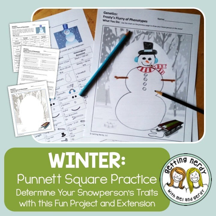 Christmas Science a Winter Genetics Activity - Punnett Square Practice - Distance Learning + Digital Lesson