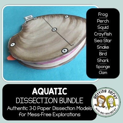 Aquatic Animals - Scienstructable 3D Dissection Paper Model Bundle