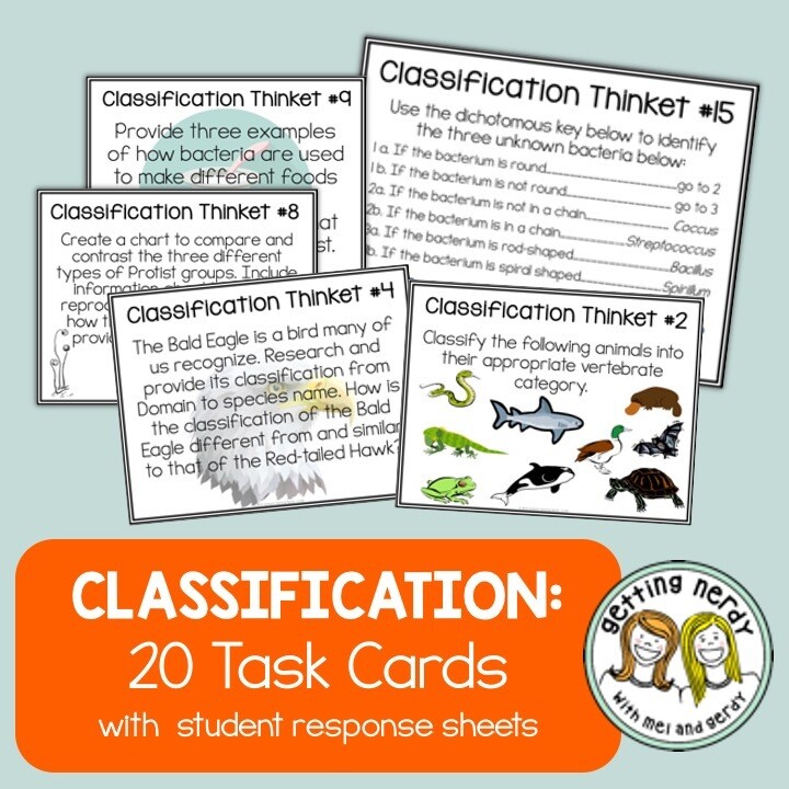 Classification Task Cards - Distance Learning + Digital Lesson