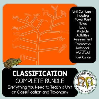 Classification Complete Bundle - PowerPoint Unit, INB, Task Cards, Word Wall