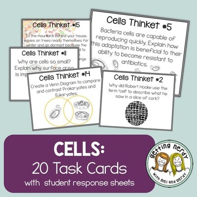 Cells - Task Cards - Distance Learning + Digital Lesson