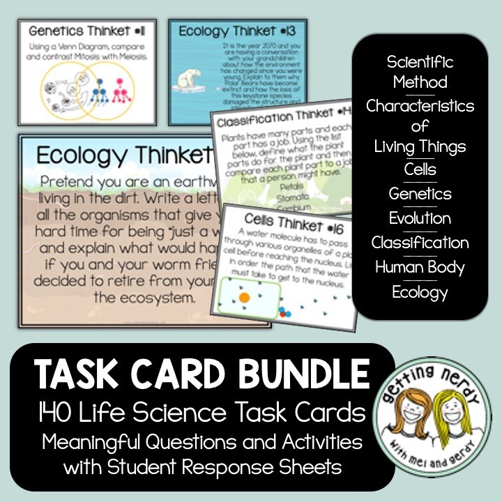 Life Science Task Card Bundle - Distance Learning + Digital Lesson