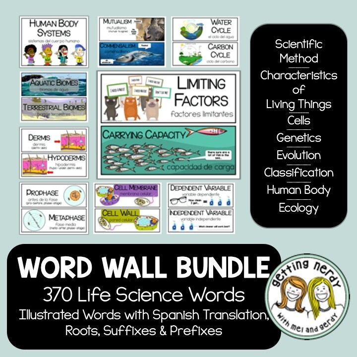 Life Science Word Wall Bundle