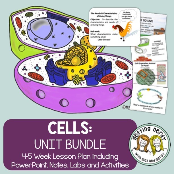 Cells Organelles & Processes - PowerPoint & Handouts Unit - Distance Learning + Digital Lesson