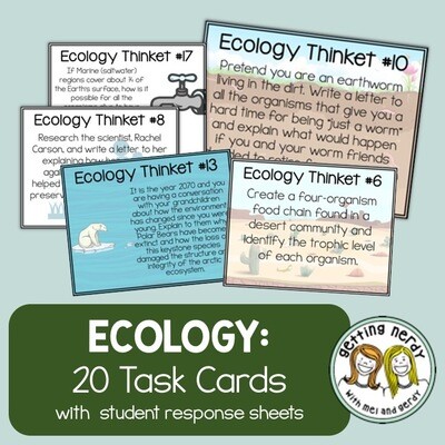 Ecology - Task Cards - Distance Learning + Digital Lesson