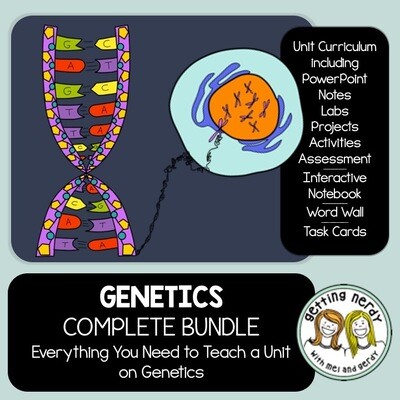 Genetics & Heredity Complete Bundle - PowerPoint Unit, INB, Task Card, Word Wall Lessons