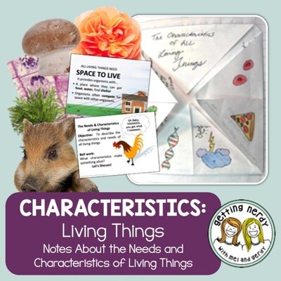 Needs & Characteristics of Living Things - PowerPoint, Notes, and INB Activity