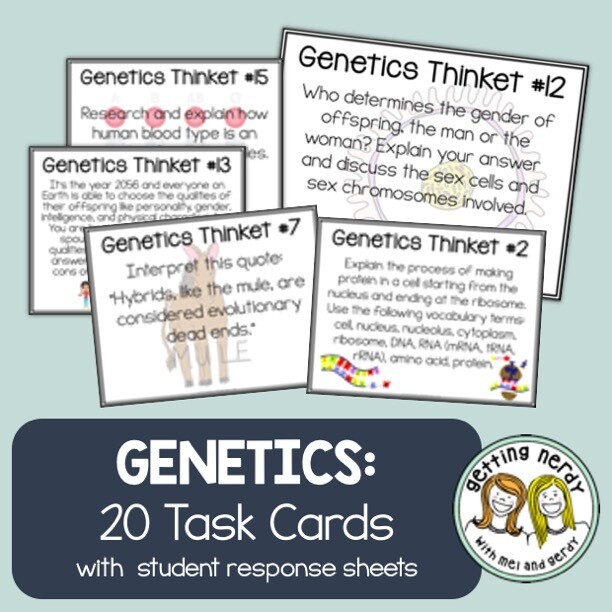 Genetics - Task Cards - Distance Learning + Digital Lesson