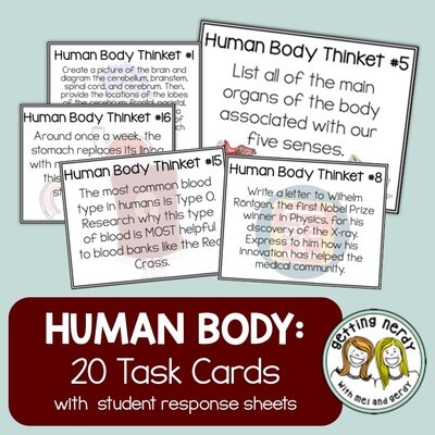 Human Body Systems - Task Cards - Distance Learning + Digital Lesson