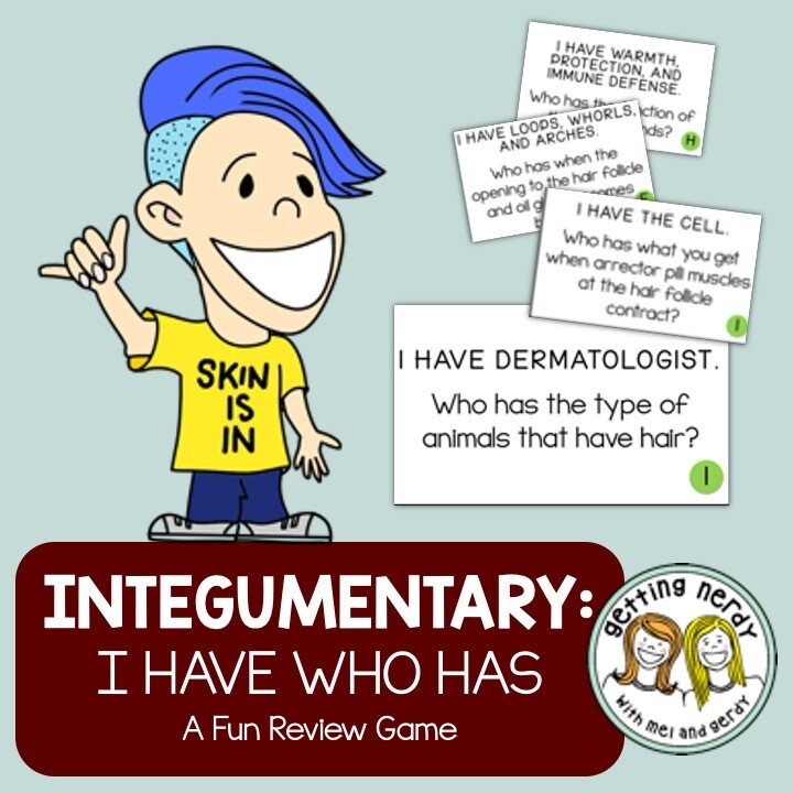 Integumentary system - Human Body "I Have . . . Who Has?" Game/Activity