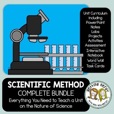 Scientific Method Complete Bundle - PowerPoint Unit, INB, Task Cards, Word Wall Lessons