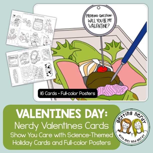Nerdy Science Valentine&#39;s Day Cards