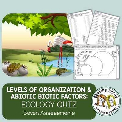 Ecology - Levels of Organization & Biotic Abiotic Factors Quiz