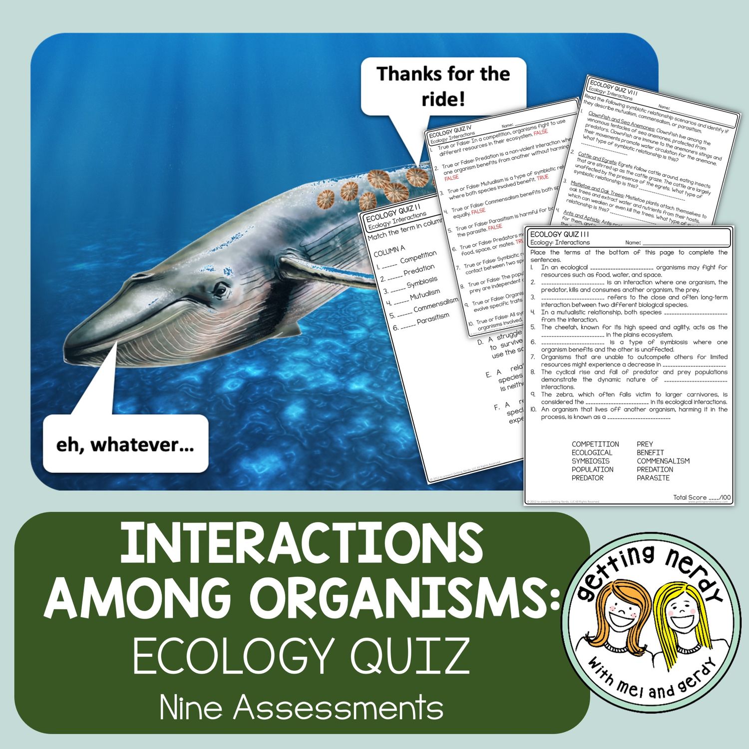 Ecology - Interactions Among Organisms Quiz
