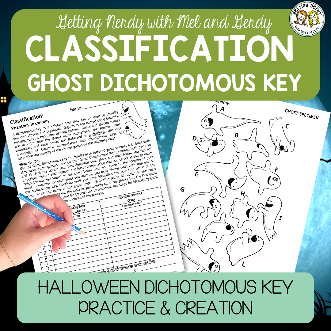 Classification &amp; Taxonomy - Fall Halloween Ghost Dichotomous Key Practice