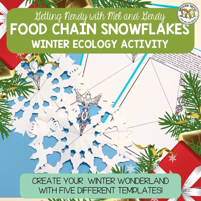 Ecology Food Chain & Food Webs Snowflake Winter Holiday Craft Activity