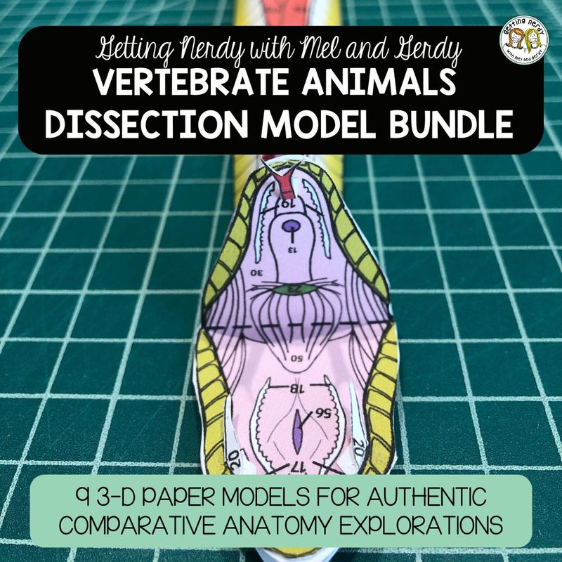 Vertebrate Animal Dissection Zoology | Biology 3-D Paper Dissection Model Bundle