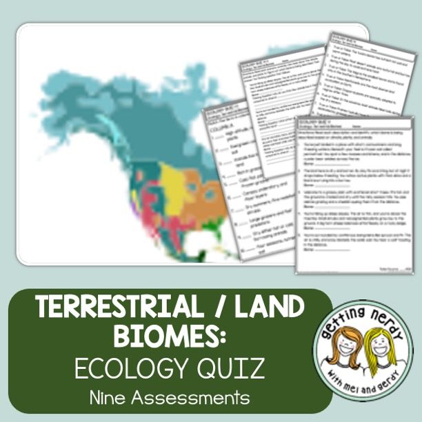 Ecology | Ecosystems | Terrestrial Land Biomes of the World | Quiz/Assessments