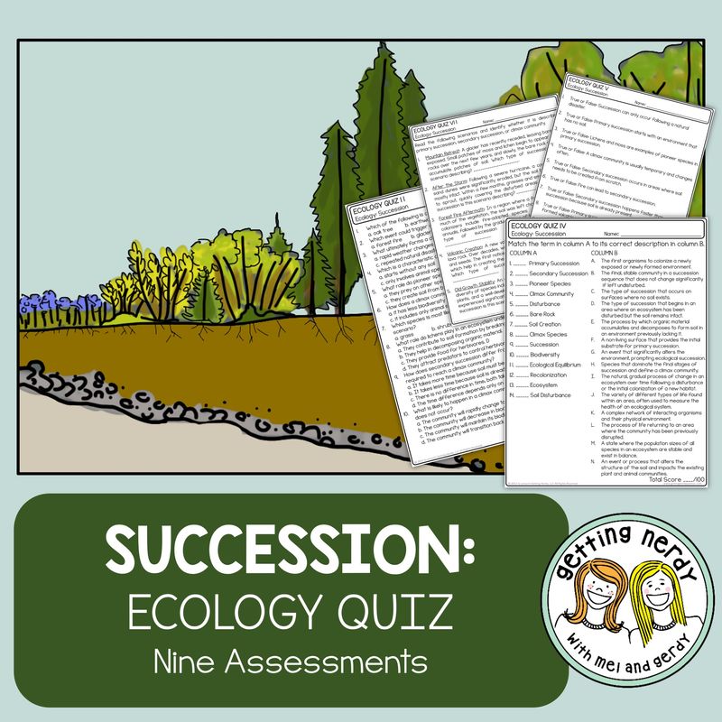 Ecology | Ecosystems | Cycles in Nature | Ecological Succession Quiz/Assessments