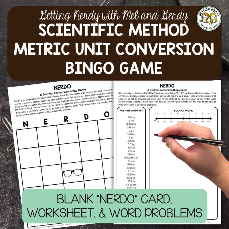 Metric System SI Conversion Practice Activity Game for the Scientific Method