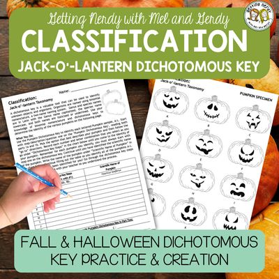 Classification &amp; Taxonomy - Fall Halloween Pumpkin Dichotomous Key Practice