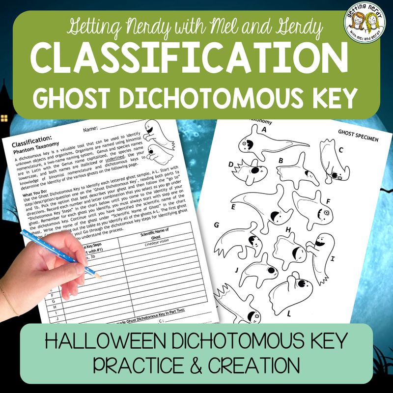 Classification &amp; Taxonomy - Fall Halloween Ghost Dichotomous Key Practice