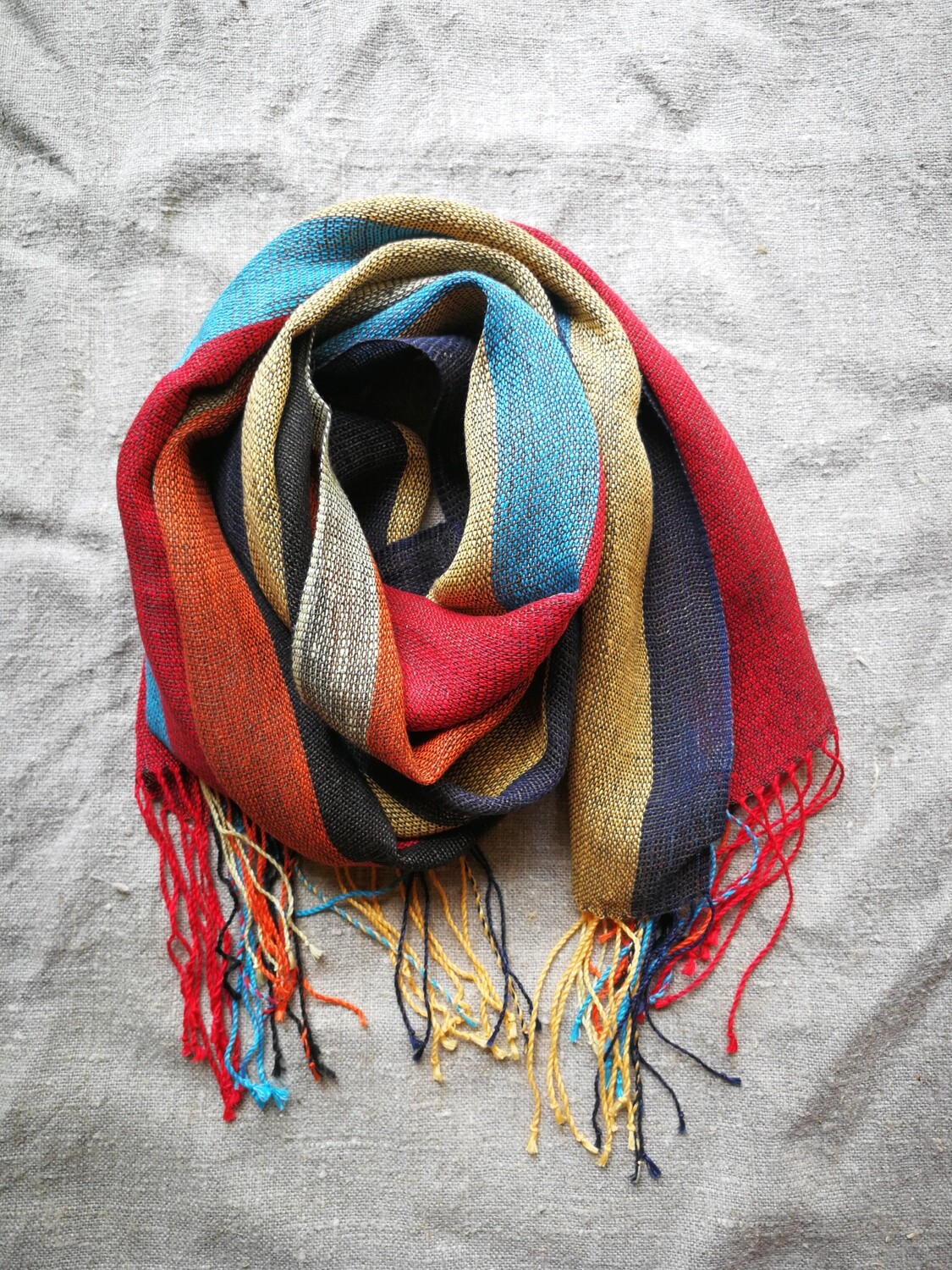 yellow linen scarf