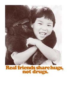 Real friends share hugs not drugs