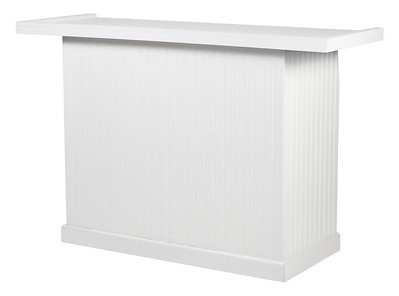 White Wainscoting Wood Folding Bar 5&#39;